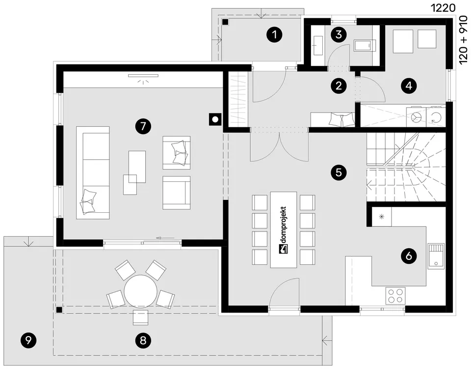 Osnova: Domprojekt Klara, 166 m²