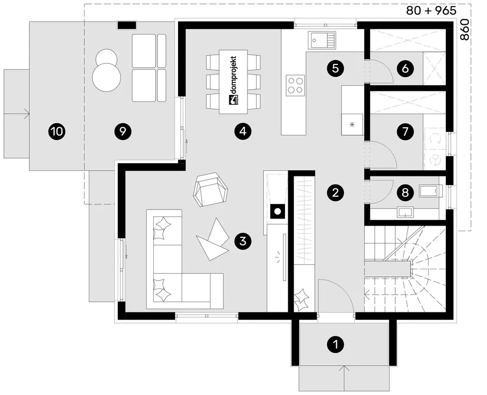 Osnova: Domprojekt Kristina, 139 m²