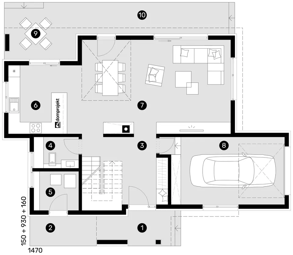 Osnova: Domprojekt Ksenija, 180 m²