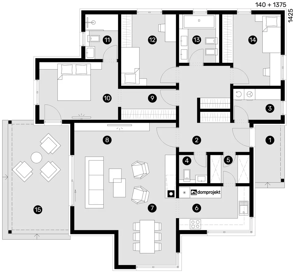 Osnova: Domprojekt Lara, 137 m²