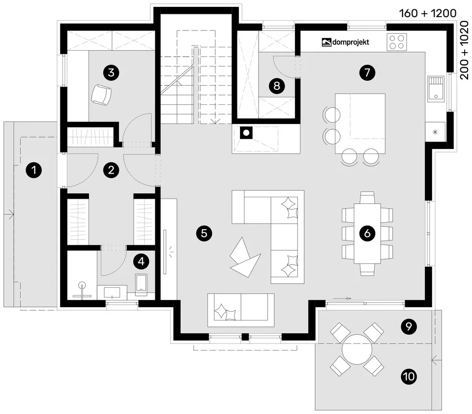Osnova: Domprojekt Lorena, 186 m²