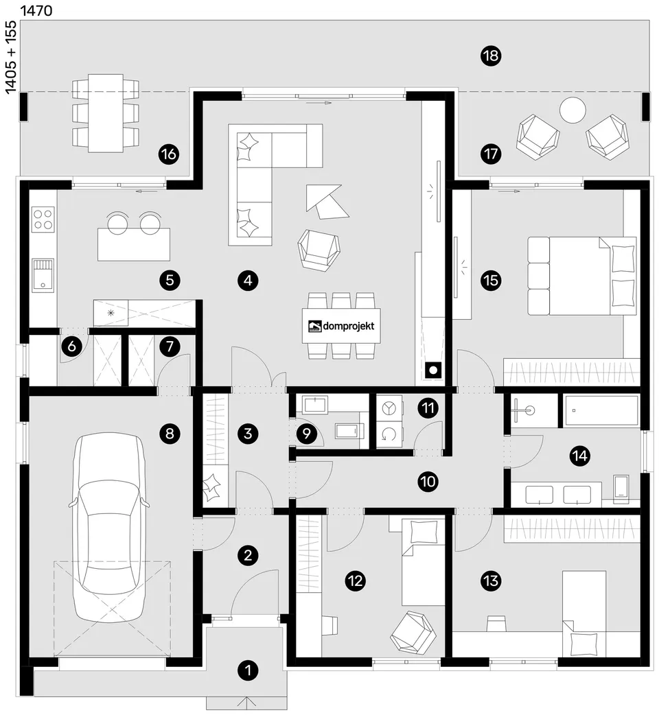Osnova: Domprojekt Lores, 163 m²