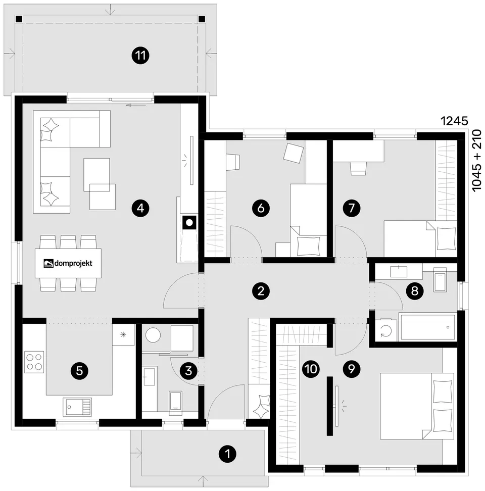 Osnova: Domprojekt Marinela, 103 m²