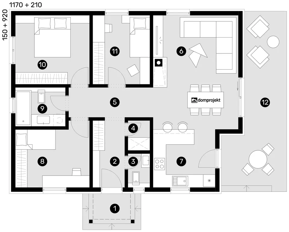 Osnova: Domprojekt Nataly, 89 m²