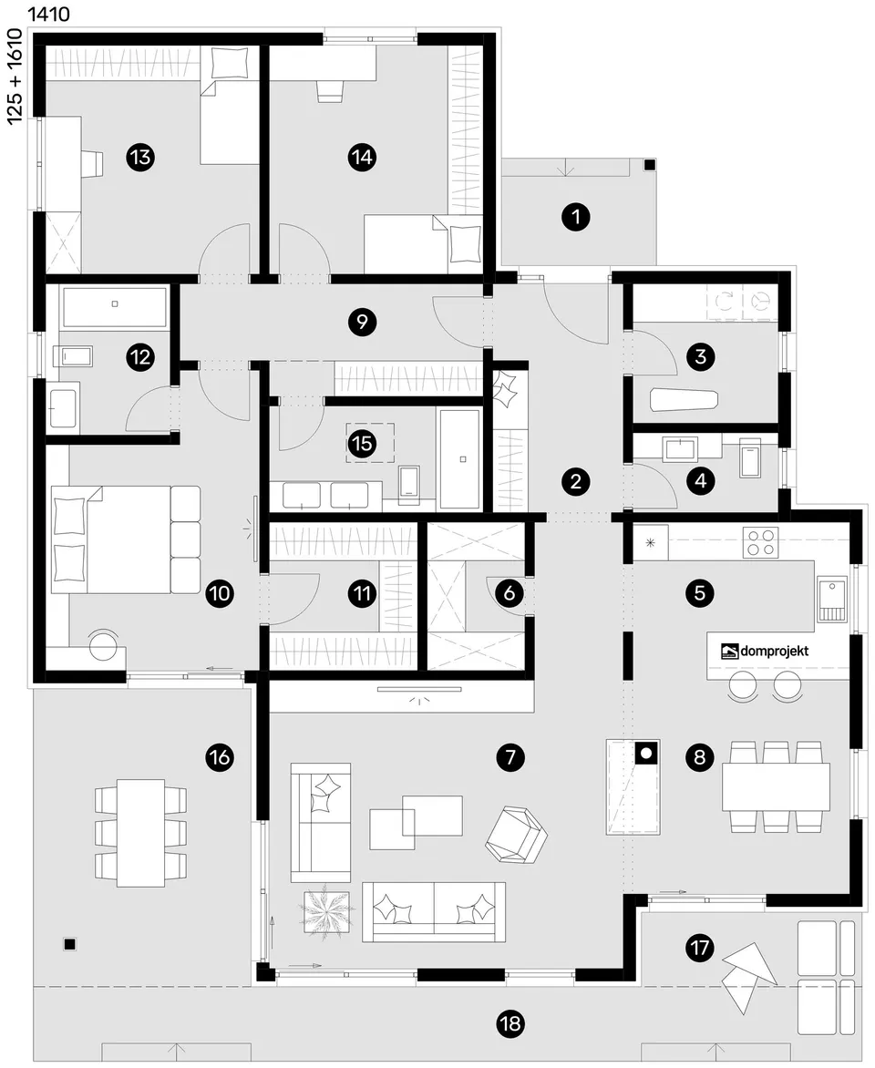 Osnova: Domprojekt Rina, 162 m²