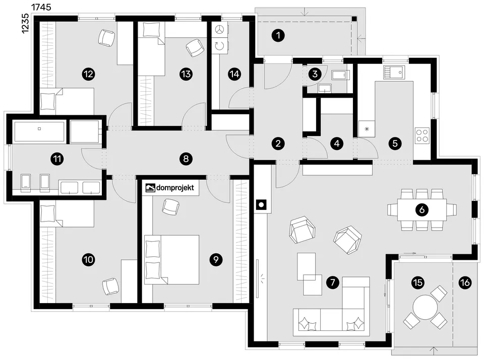 Osnova: Domprojekt Sena, 147 m²