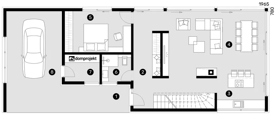 Osnova: Domprojekt Una, 208 m²