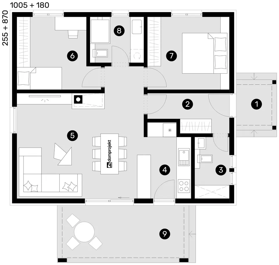 Osnova: Domprojekt Vanesa, 82 m²