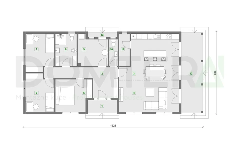 Montažna kuća Montažna kuća Andora, 170 m², Domtera