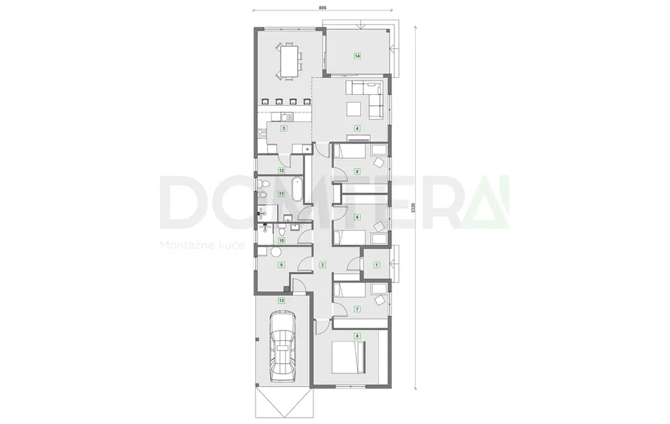 Montažna kuća Montažna kuća Atina, 204 m², Domtera