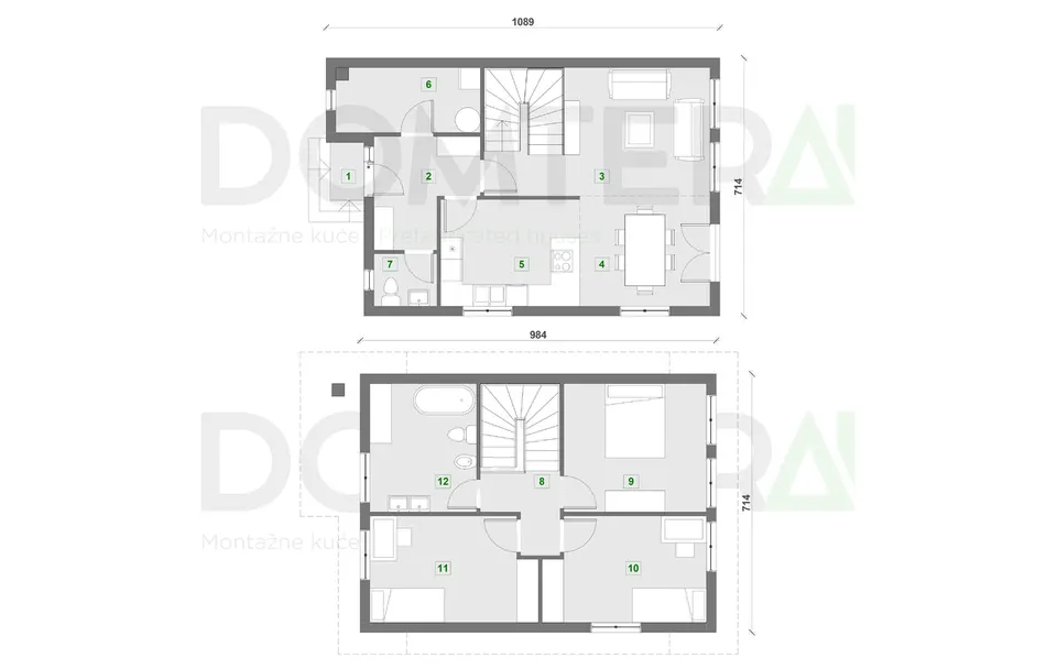 Montažna kuća Montažna kuća DORTMUND, 144 m², Domtera