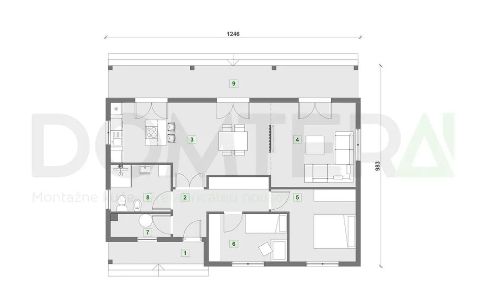Montažna kuća Montažna kuća Gent, 121 m², Domtera