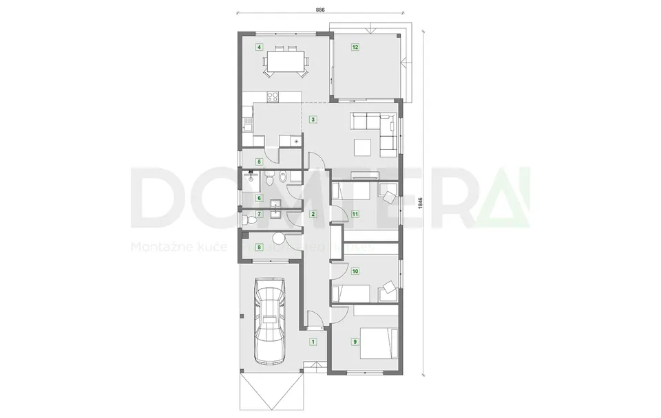 Montažna kuća Montažna kuća Kapri, 161 m², Domtera