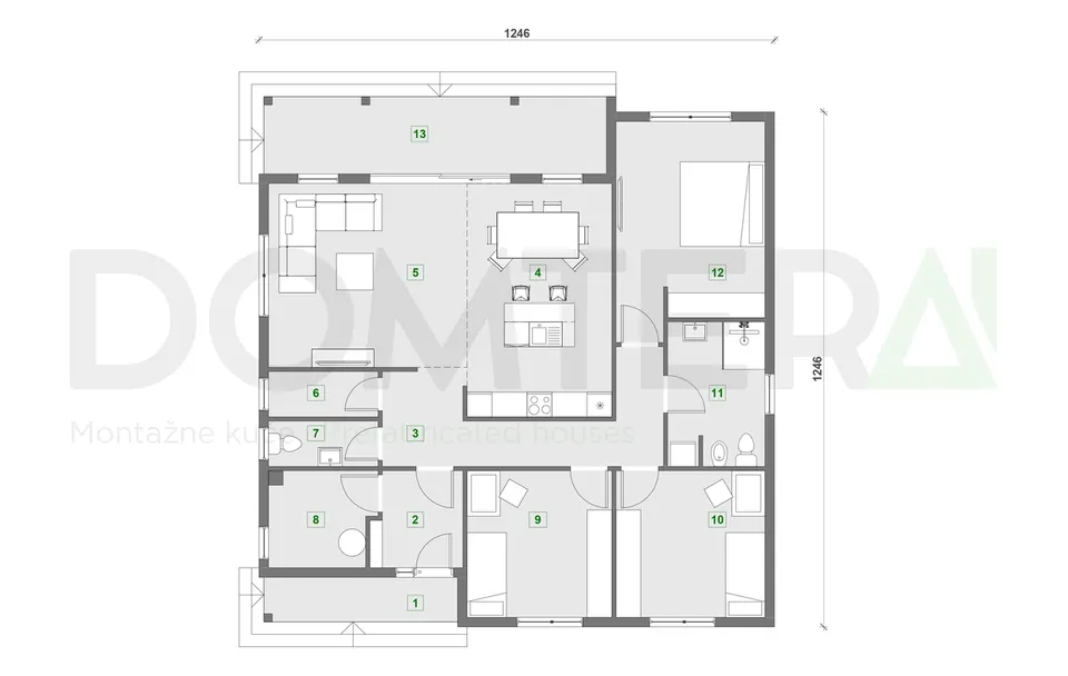 Montažna kuća Montažna kuća Krakov, 158 m², Domtera