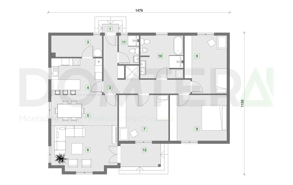 Montažna kuća Montažna kuća Milano, 154 m², Domtera