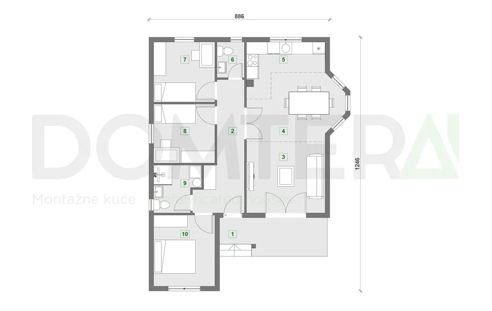 Montažna kuća Montažna kuća Monaco, 102 m², Domtera