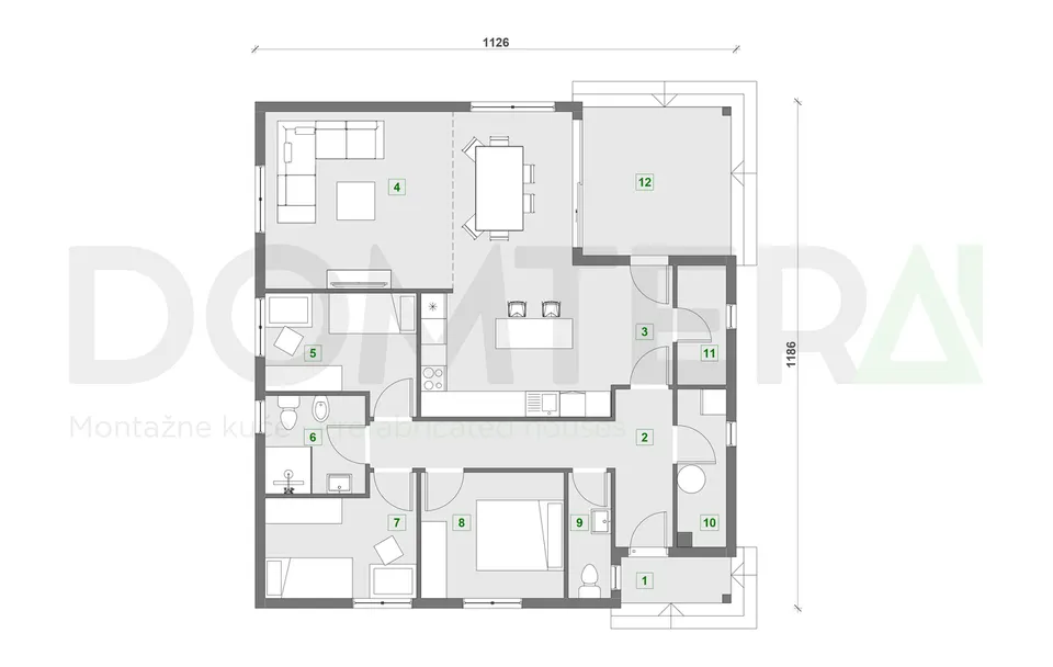 Montažna kuća Montažna kuća Odesa, 132 m², Domtera