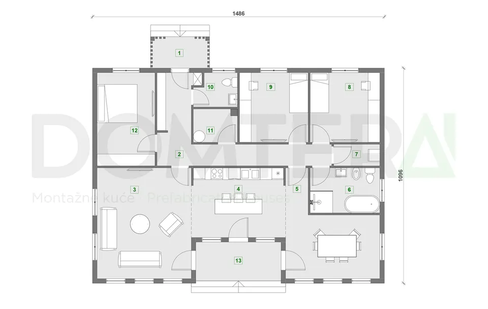 Montažna kuća Montažna kuća Rimini, 167 m², Domtera