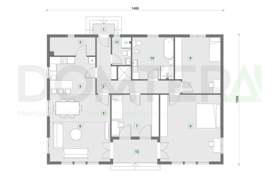 Montažna kuća Montažna kuća Venecija, 163 m², Domtera