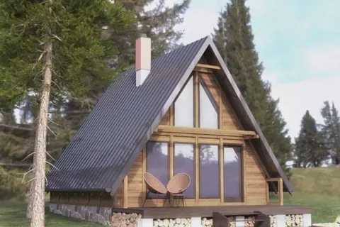 Montažna kuća A-frame kuća 1, 63 m², Drvo Pro Forest House