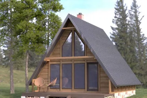 Montažna kuća A-frame kuća 1, 63 m², Drvo Pro Forest House