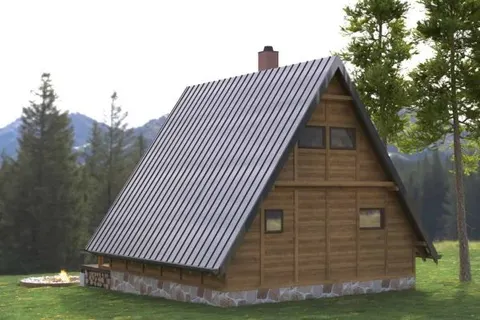 Montažna kuća A-frame kuća 1, 63 m², Drvo Pro Forest House