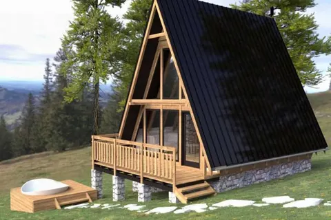 Montažna kuća A-frame kuća 2, 53 m², Drvo Pro Forest House