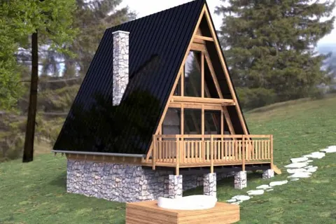 Montažna kuća A-frame kuća 2, 53 m², Drvo Pro Forest House