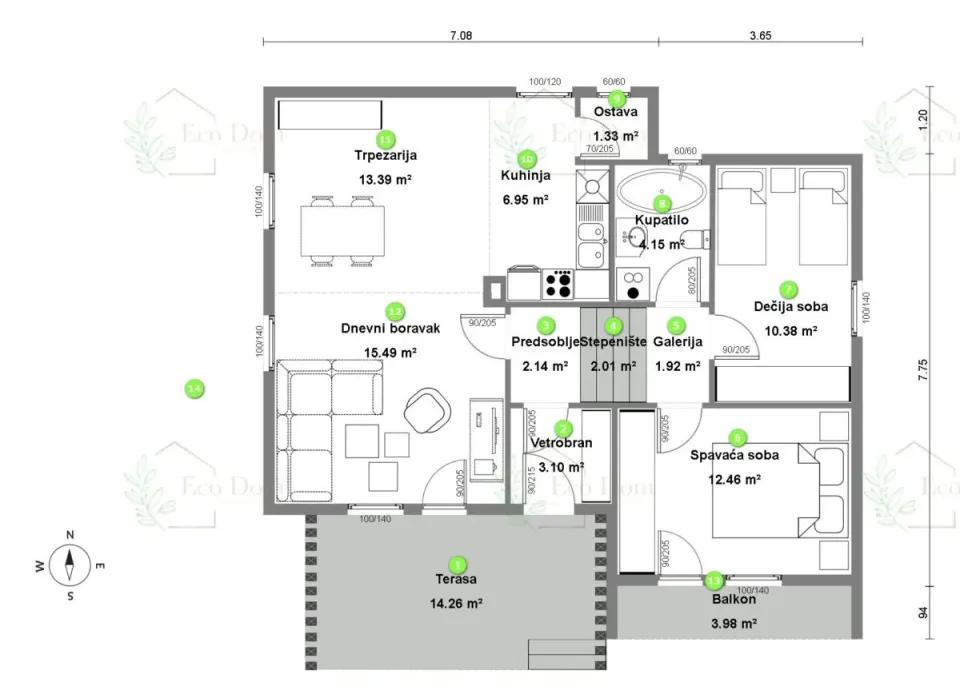 Montažna kuća ECO 105, 106 m², Eco Dom
