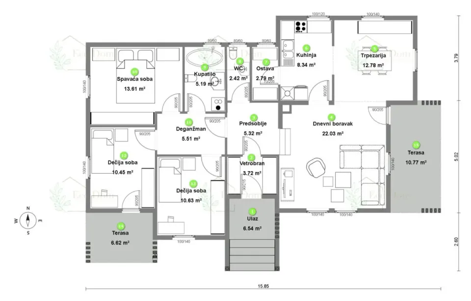 Montažna kuća ECO 147, 148 m², Eco Dom