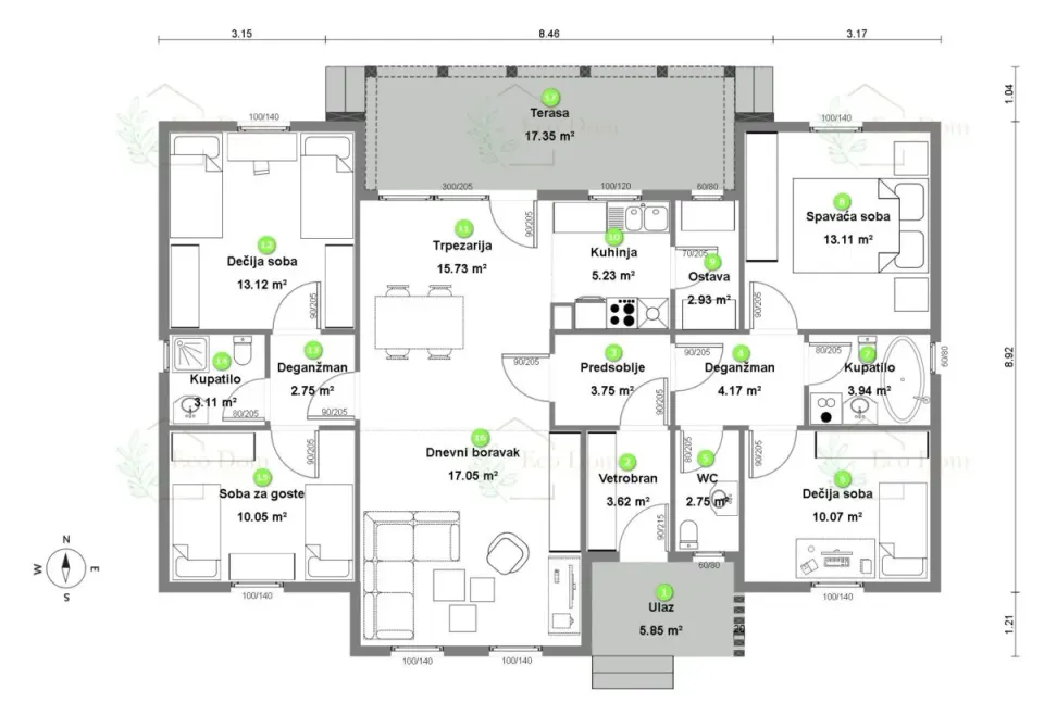Montažna kuća ECO 154, 154 m², Eco Dom