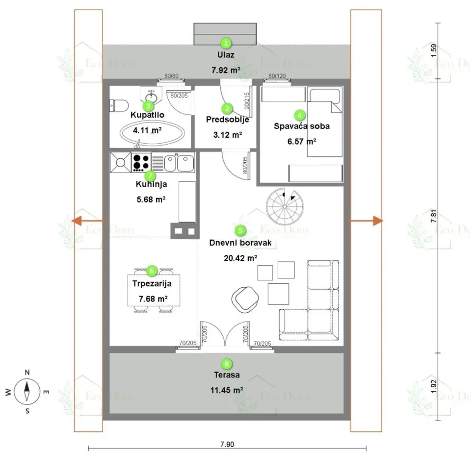 Montažna kuća ECO 64, 104 m², Eco Dom
