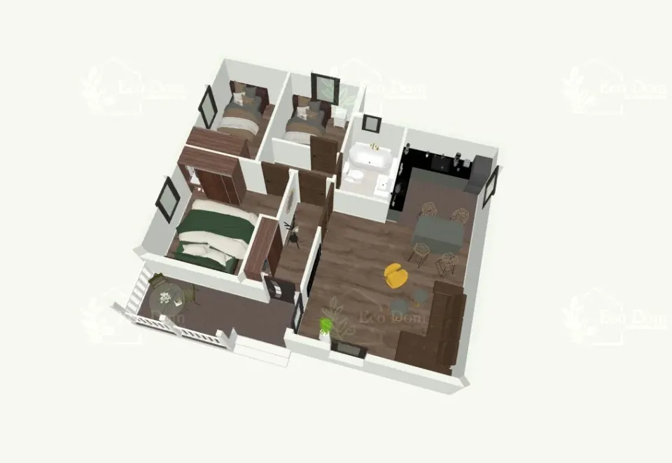 Montažna kuća ECO 77, 85 m², Eco Dom
