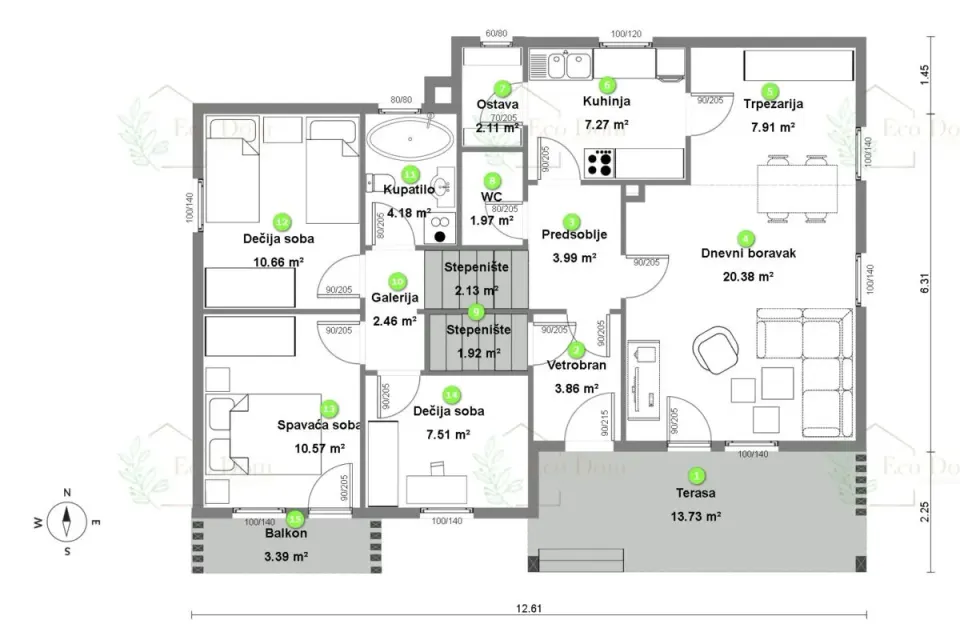 Montažna kuća ECO 90, 103 m², Eco Dom
