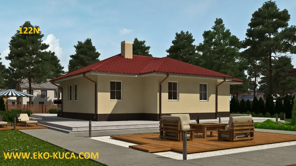 Montažna kuća Tip 122N, 122 m², Eko Kuća