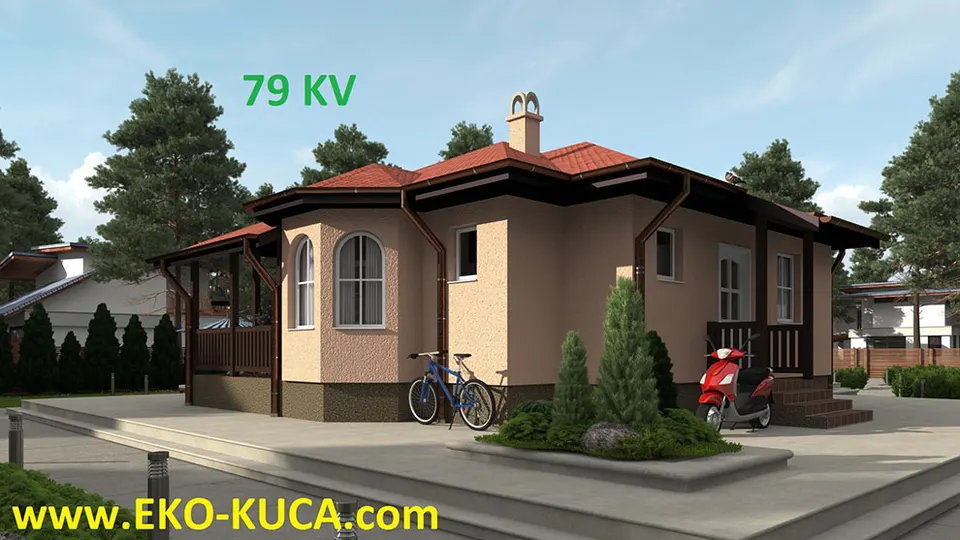 Montažna kuća Tip 79KV, 79 m², Eko Kuća