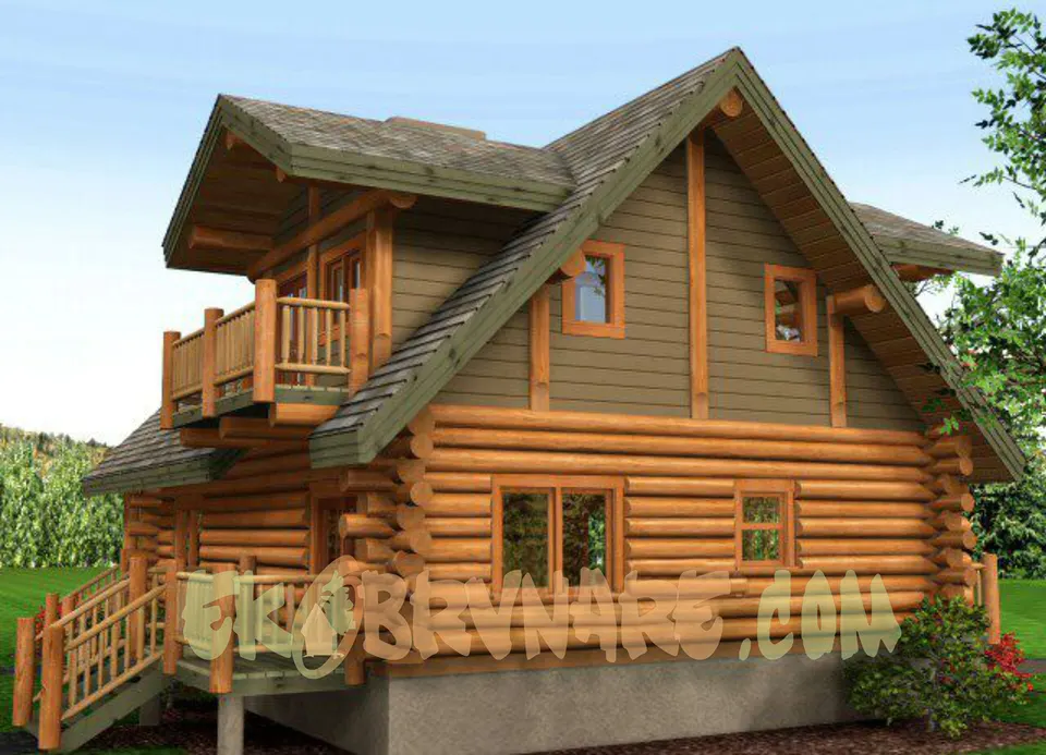 Montažna kuća Brvnara EBB02, 60 m², Ekobrvnare