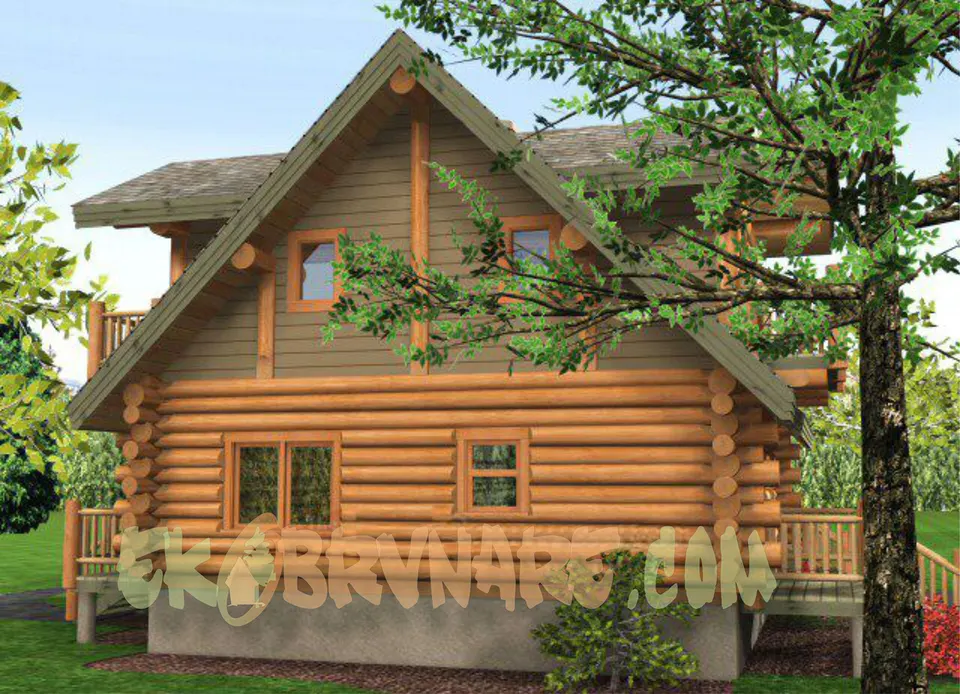 Montažna kuća Brvnara EBB02, 60 m², Ekobrvnare