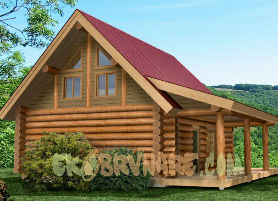 Montažna kuća Brvnara EBB03, 60 m², Ekobrvnare