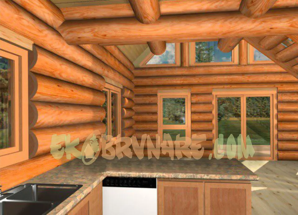 Montažna kuća Brvnara EBB03, 60 m², Ekobrvnare