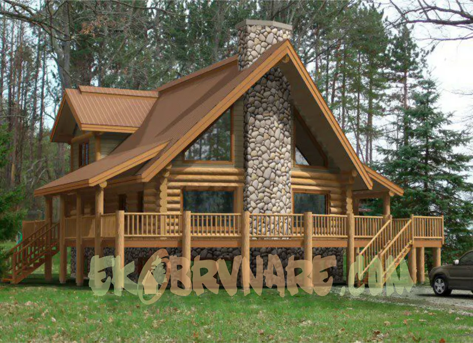 Montažna kuća Brvnara EBB04, 60 m², Ekobrvnare