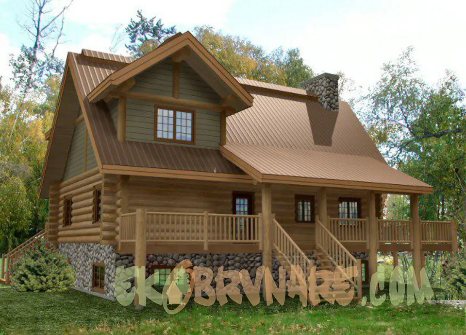 Montažna kuća Brvnara EBB04, 60 m², Ekobrvnare