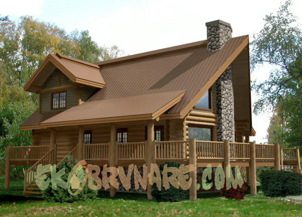 Montažna kuća Brvnara EBB04, 60 m², Ekobrvnare