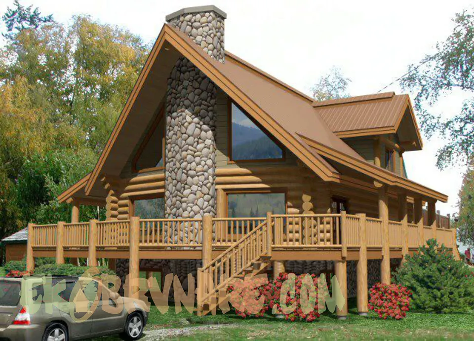 Montažna kuća Brvnara EBB04, 60 m², Ekobrvnare