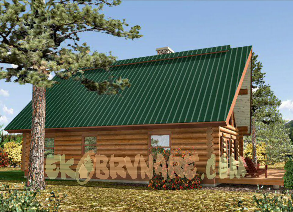 Montažna kuća Brvnara EBB06, 60 m², Ekobrvnare