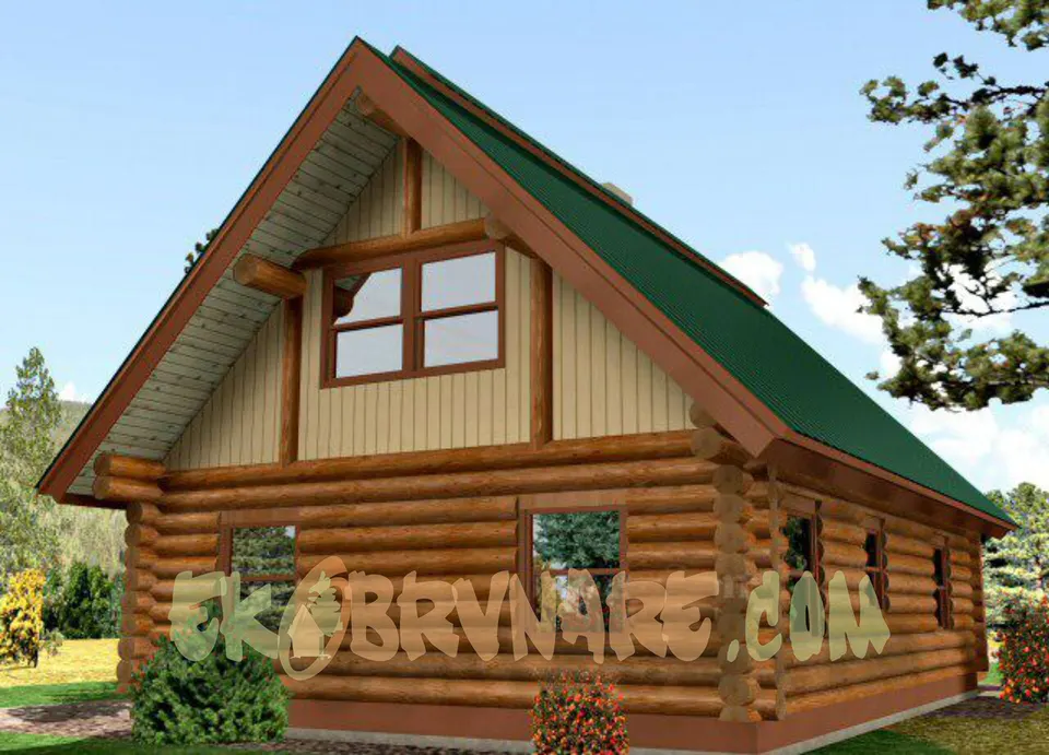 Montažna kuća Brvnara EBB06, 60 m², Ekobrvnare