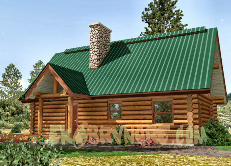 Montažna kuća Brvnara EBB06, 60 m², Ekobrvnare