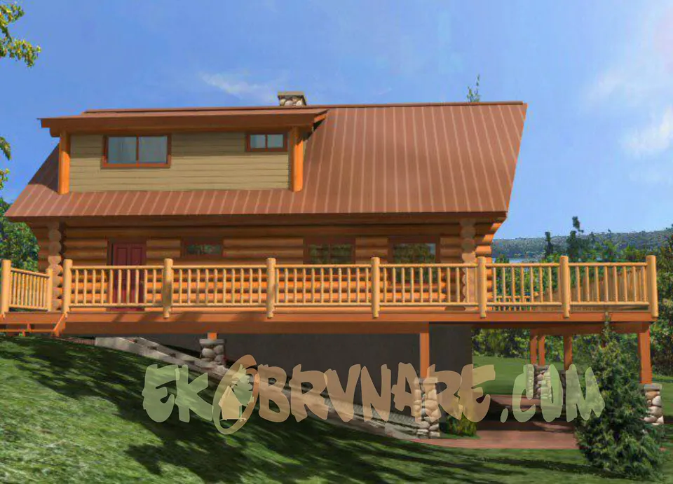 Montažna kuća Brvnara EBB07, 60 m², Ekobrvnare