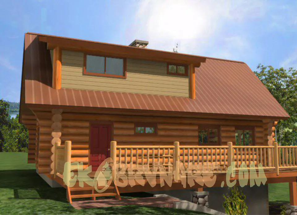Montažna kuća Brvnara EBB07, 60 m², Ekobrvnare