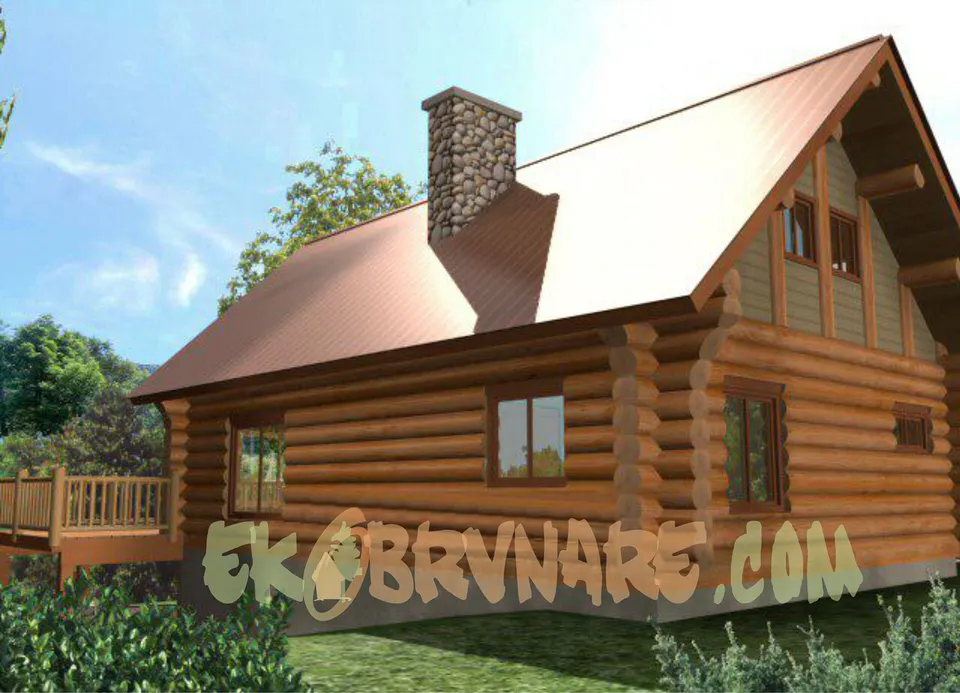 Montažna kuća Brvnara EBB07, 60 m², Ekobrvnare